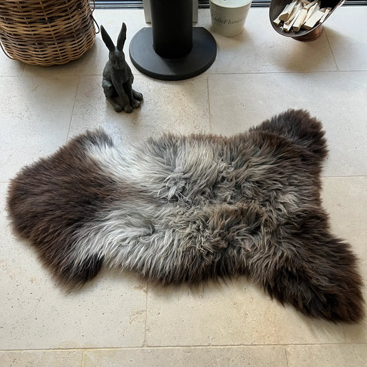 British Curly Sheepskin Browns Natural Undyed Sheepskin Rug