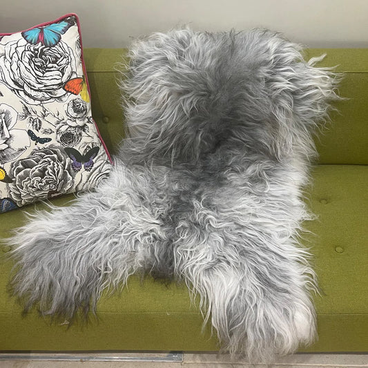 Icelandic Natural Light Grey Undyed Sheepskin Rug