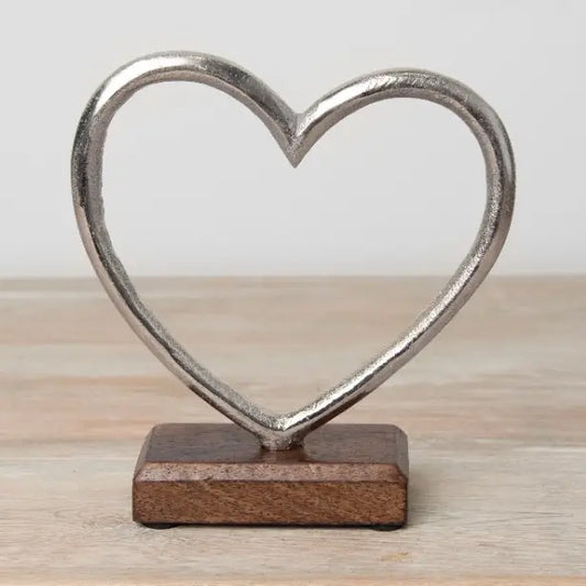 Metal Heart On Base, 17cm