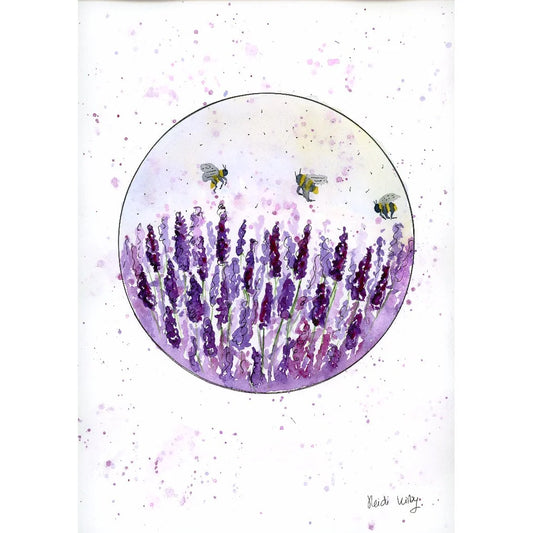 Sleepy Bees A4 print (297 x 210 mm) with white mount. (Copy)