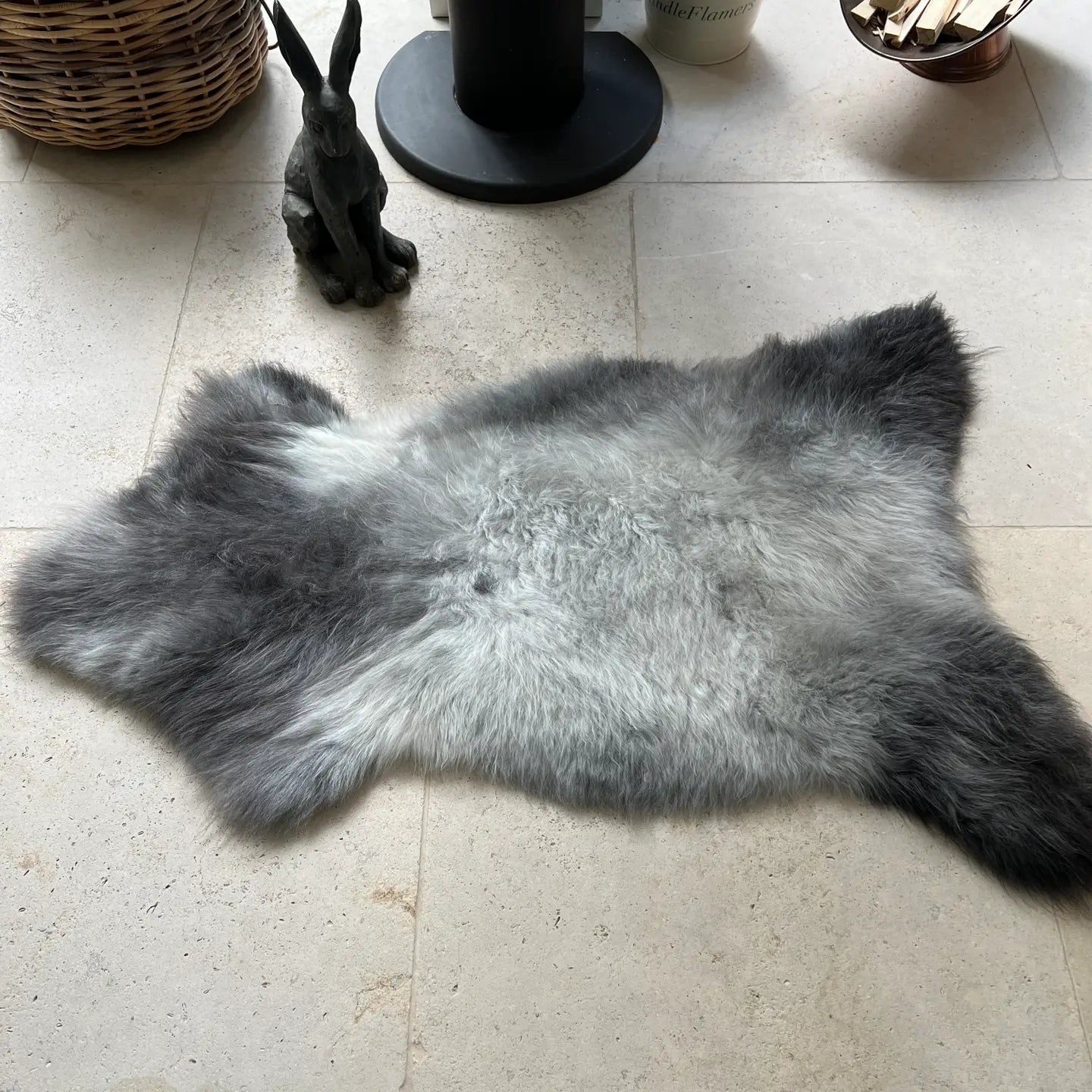British Curly Sheepskin Browns Natural Undyed Sheepskin Rug