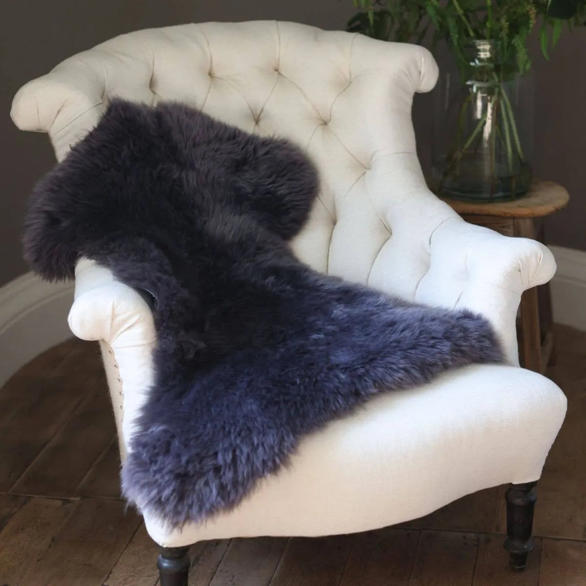 Sheepskin rug in Gunmetal Grey