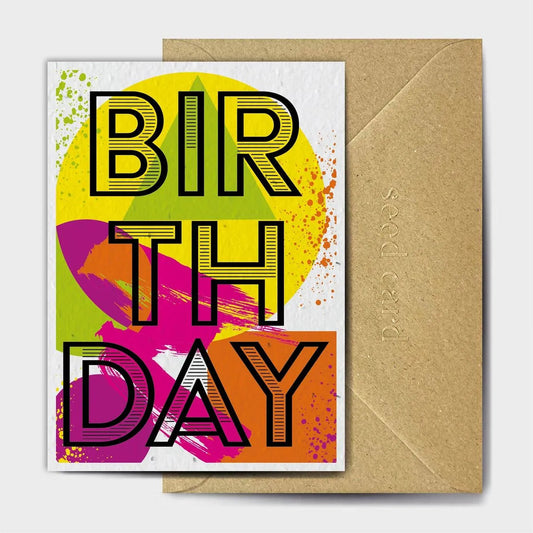 Neon Birthday Seeded card