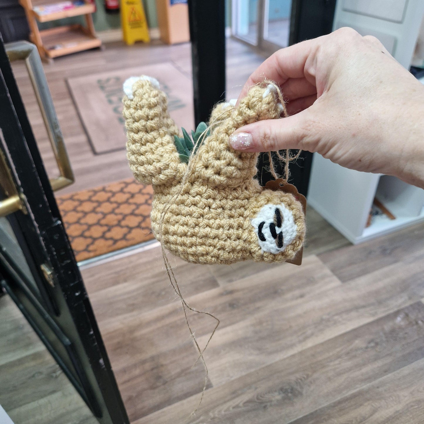 Crochet Sloth Plant Holder HA07