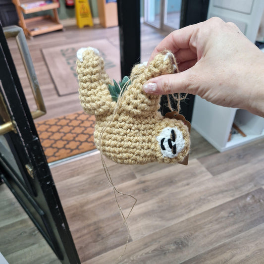 Crochet Sloth Plant Holder HA07