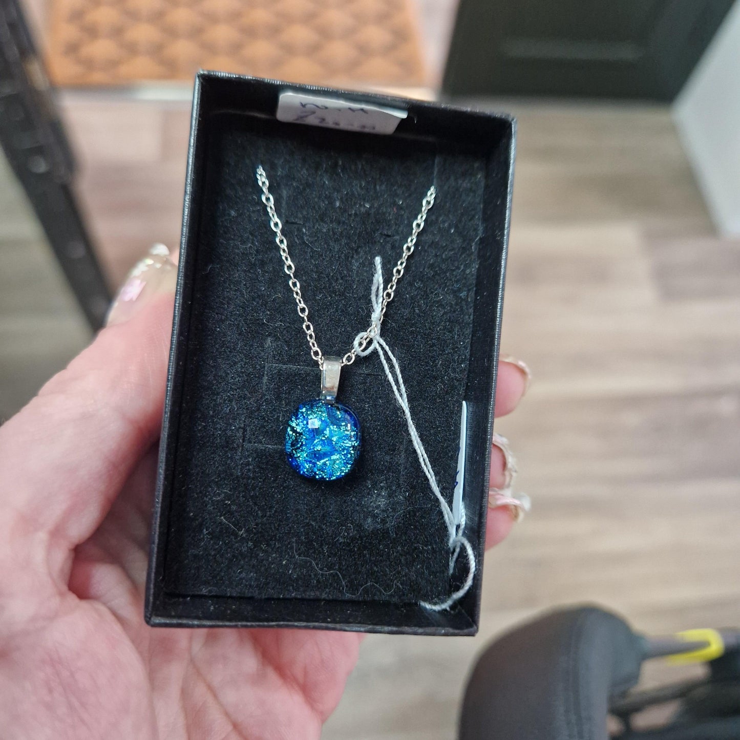 Handmade Blue Glass Necklace NH