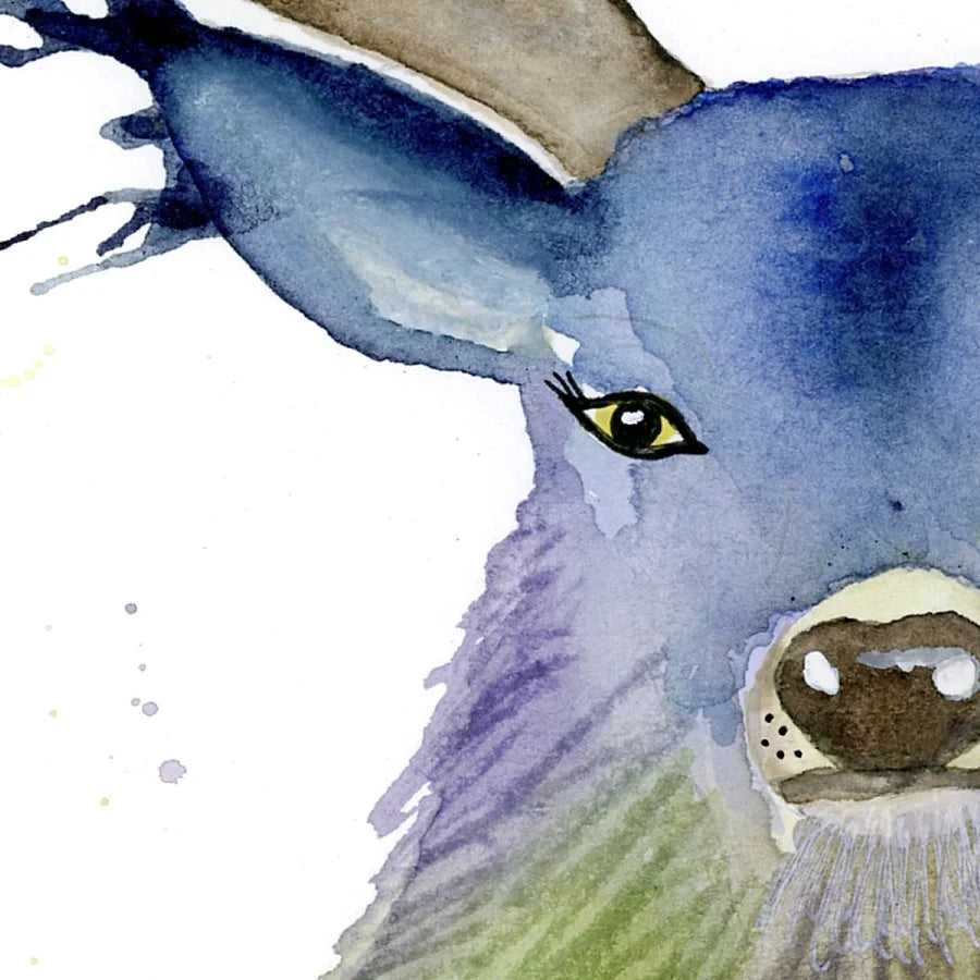 Whimsical Stag A4 print (297 x 210 mm) with white mount.