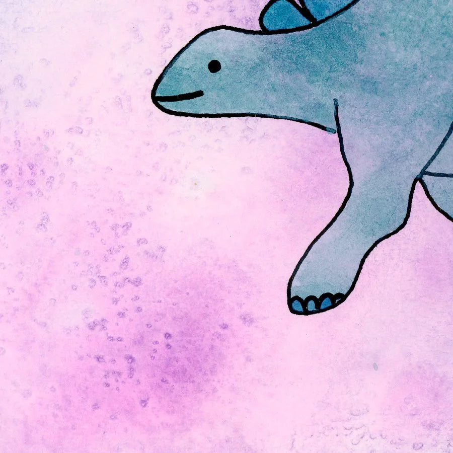 Stegosaurus Fun 8" x 6" print in frame.