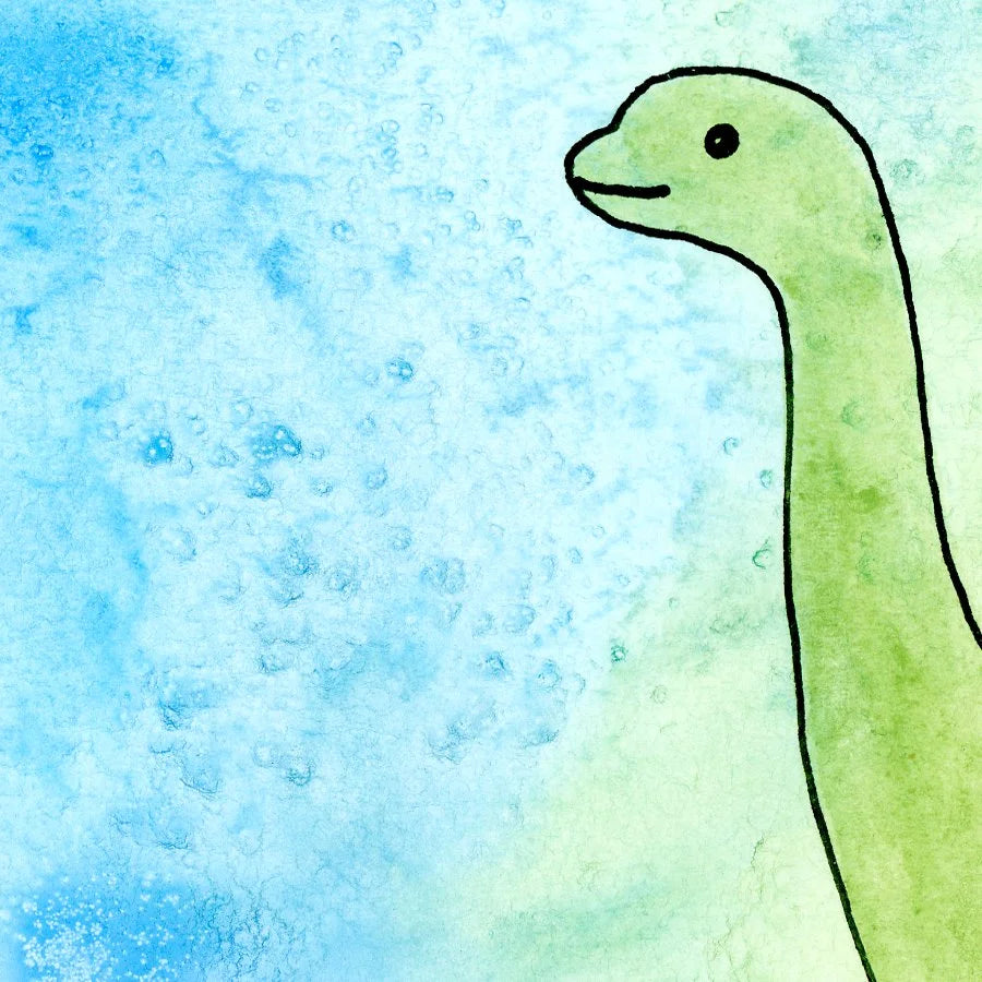 Brontosaurus Fun A4 print (297 x 210 mm) with white mount.