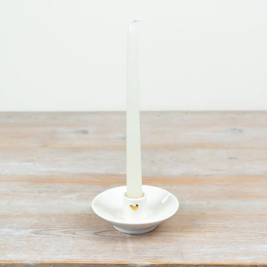 Candle Holder with Gold Heart, 11.3cm