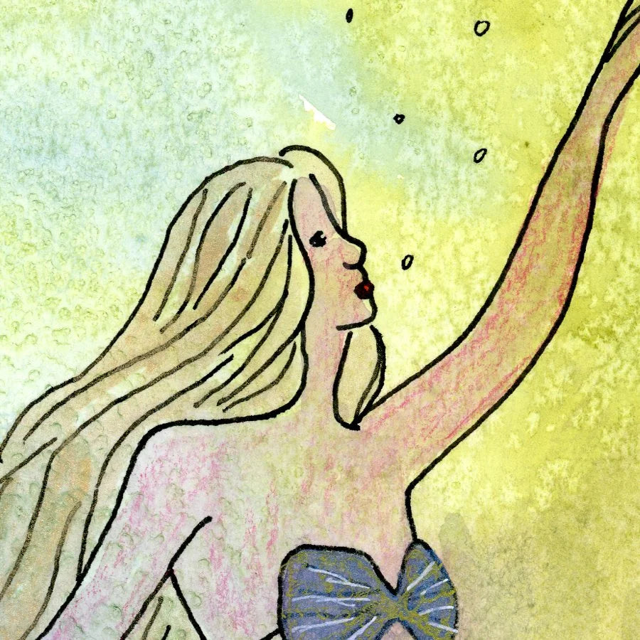 Mermaid Dreams A4 print (297 x 210 mm) with white mount.