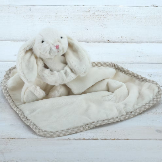 Cream Bunny Baby Plush Soft Toy Soother Comforter 29 X 29cm