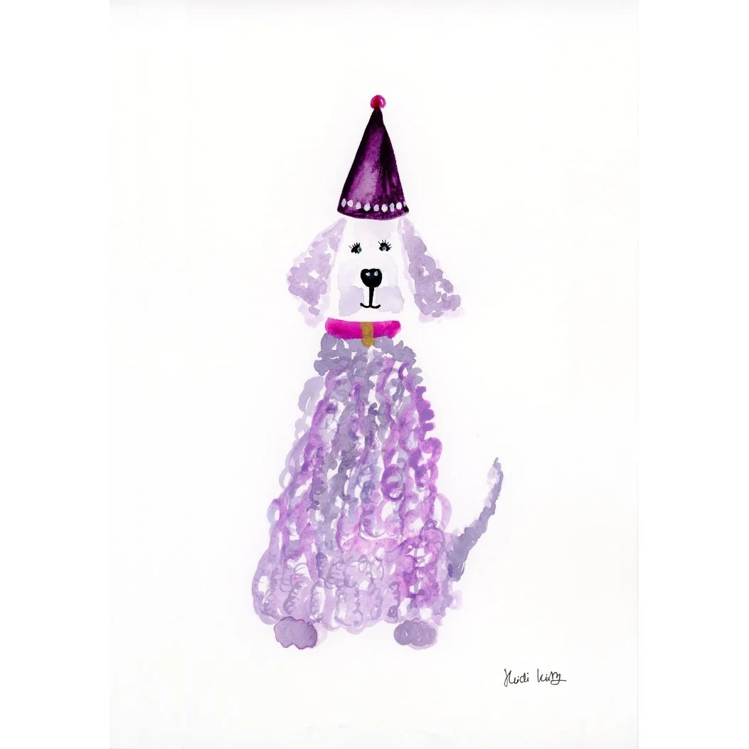 Party Dog 8" x 6" print with white mount