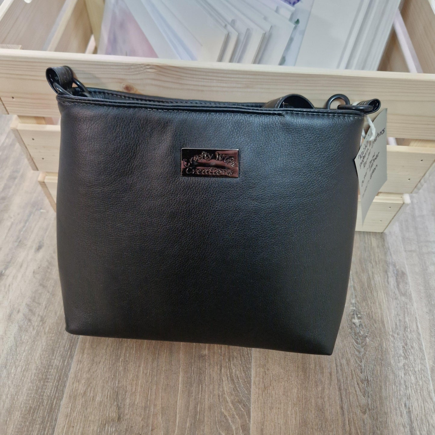 Faux leather bag with hummingbird pattern handmade  HTCB01