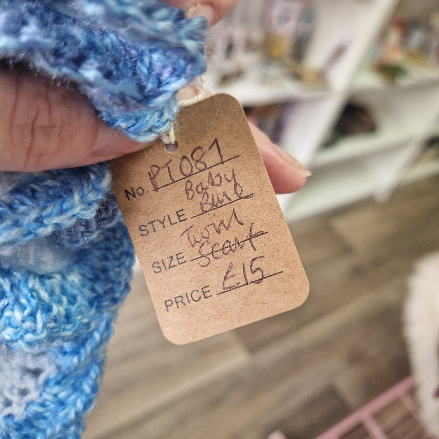 Baby Blue Twirl Scarf PT081
