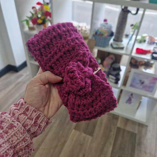 Cerise Pink Purple twist earwarmer PT095