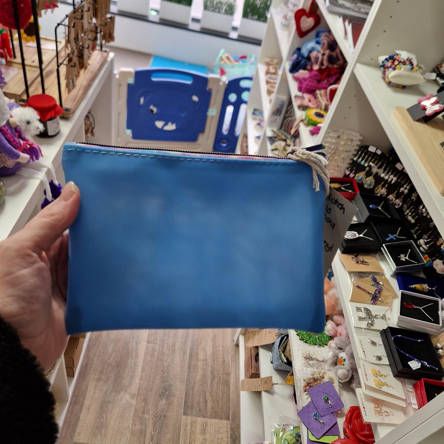 Blue vinyl clutch bag HTP02