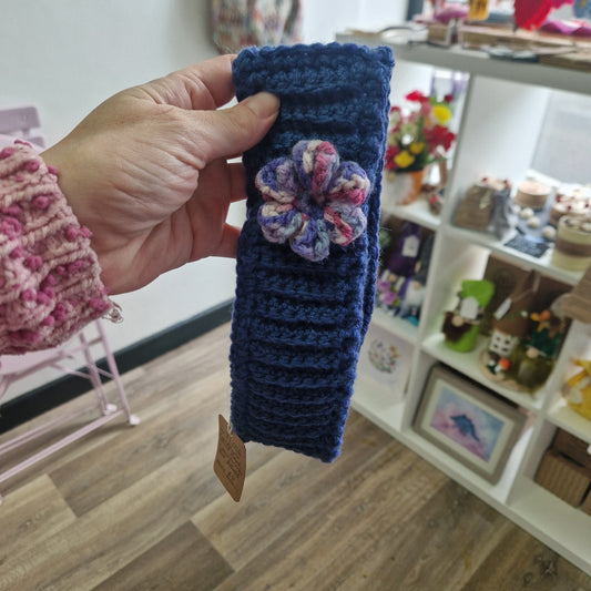 Cornflower blue flower twist earwarmer PT096