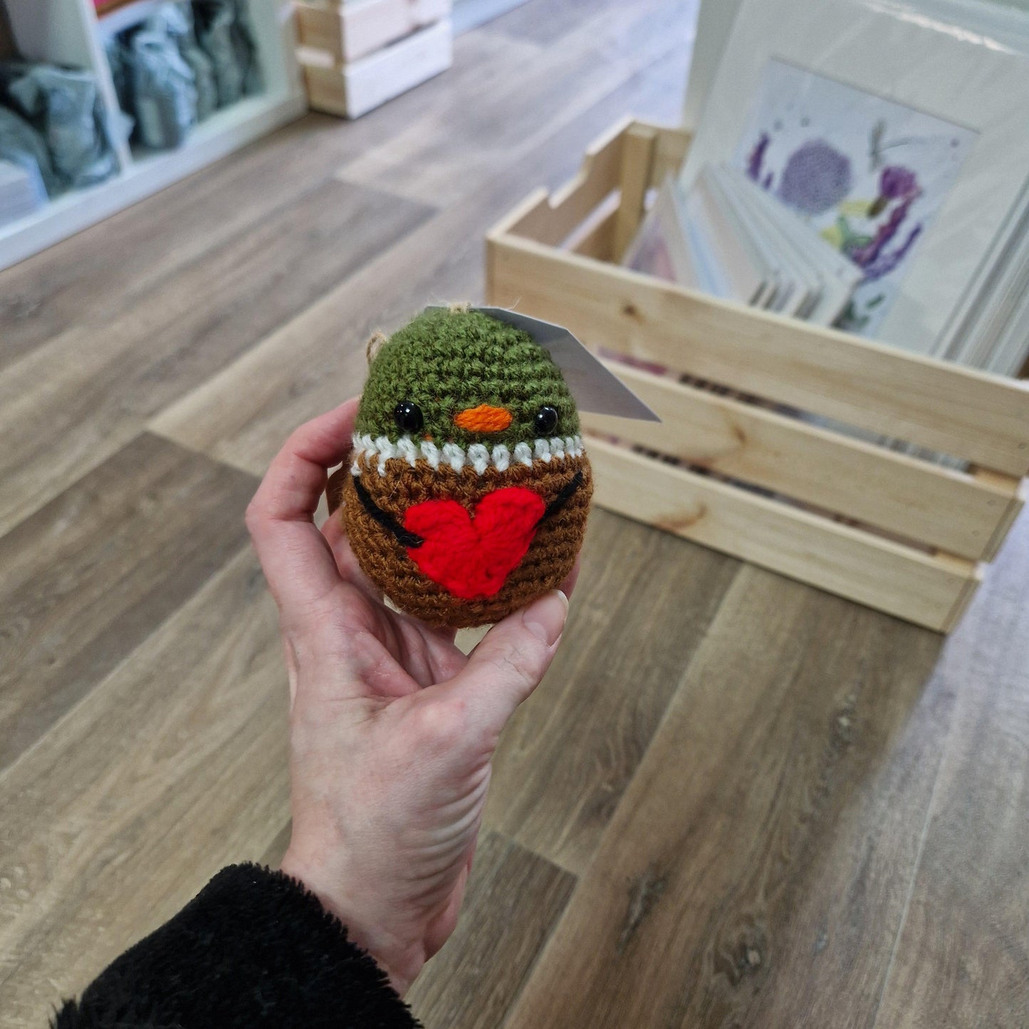 Handmade crochet duck 'emotional support mallard' HA13